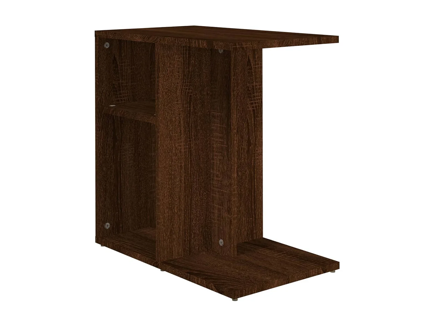 Tavolino laterale Rovere marrone 50x30x50 cm Legno ingegnerizzato