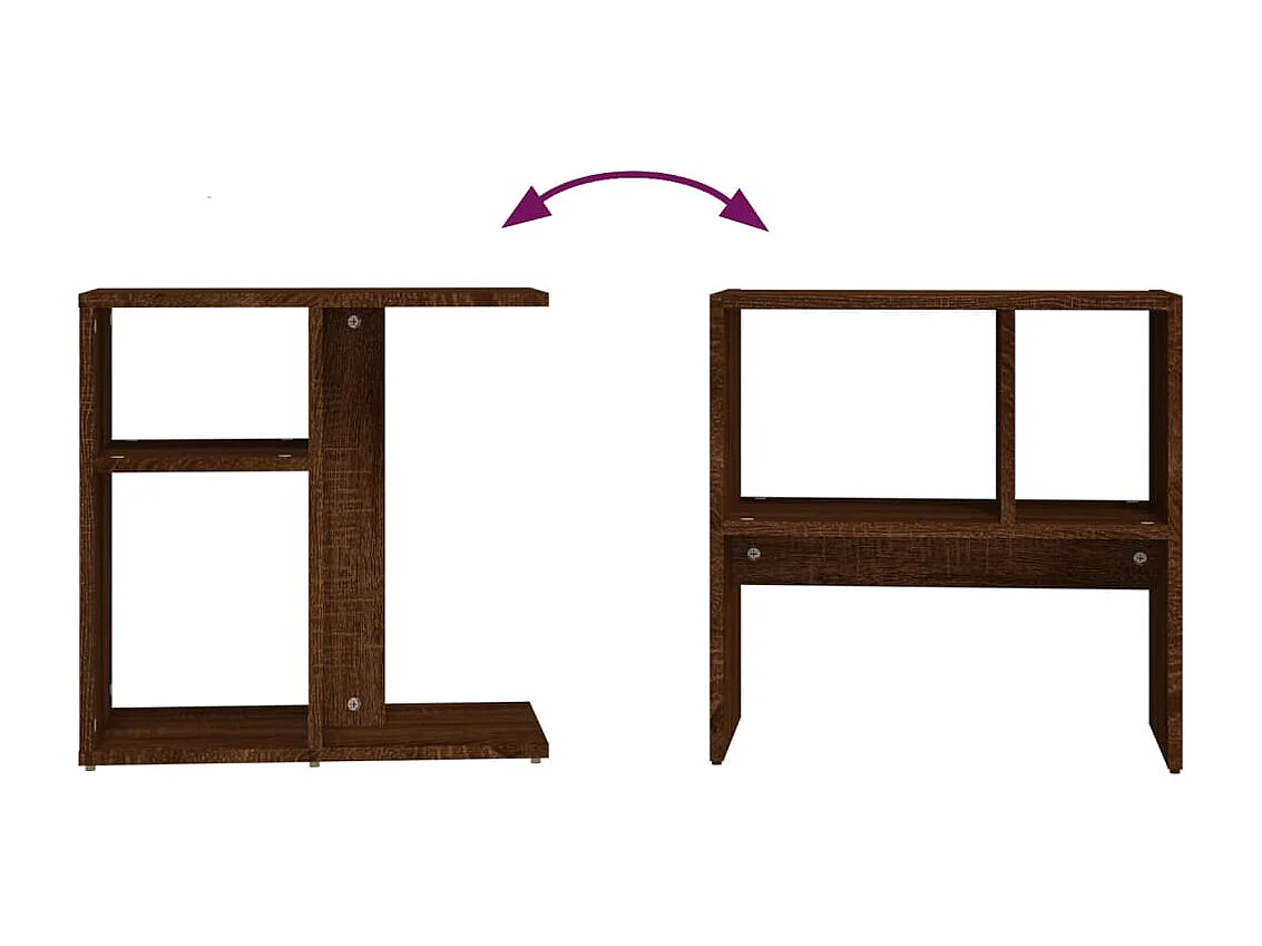 Tavolino laterale Rovere marrone 50x30x50 cm Legno ingegnerizzato