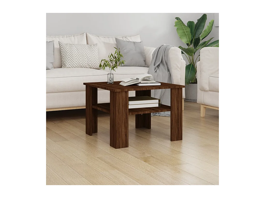 Table basse Chêne marron 60x60x42 cm Bois d'ingénierie