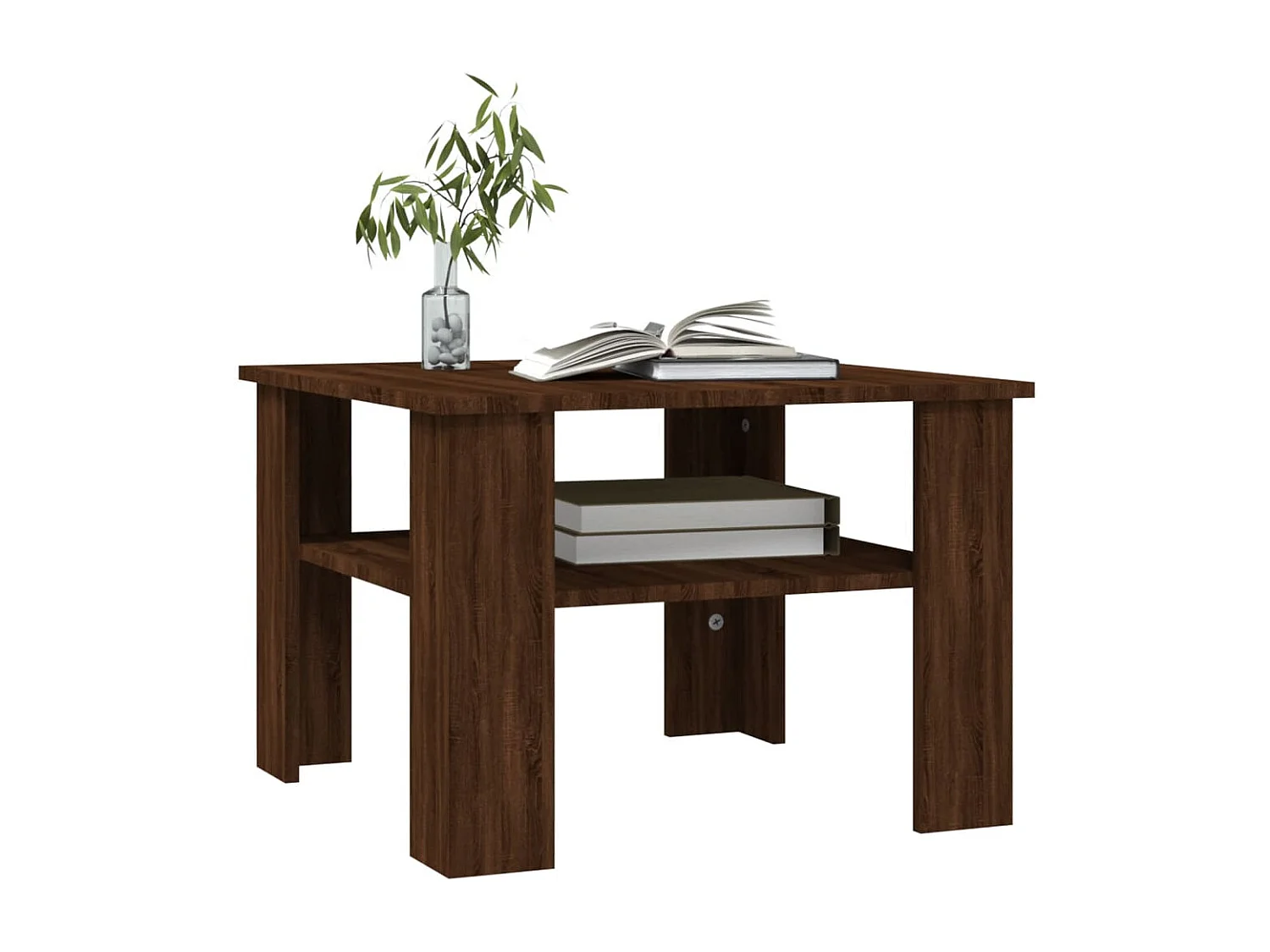 Salontafel Bruin eiken 60x60x42 cm Bewerkt hout