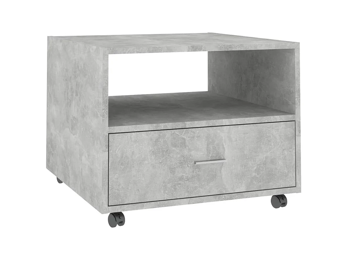 Table basse gris béton 55x55x40 cm bois d'ingénierie