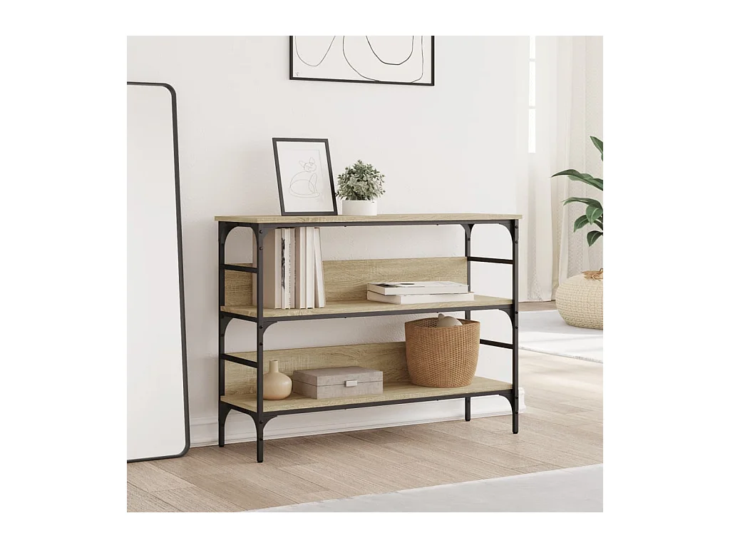 Mesa consola de roble Sonoma 100x32x75 cm madera de ingeniería