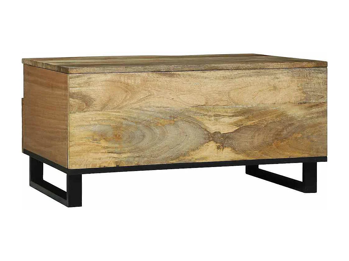 Tavolino basso con cassetto Marron et Noir 80 x 54 x 40 cm