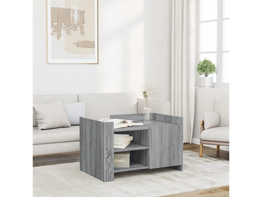 Mesa de centro Sonoma gris 80x50x50 cm Madera de ingeniería
