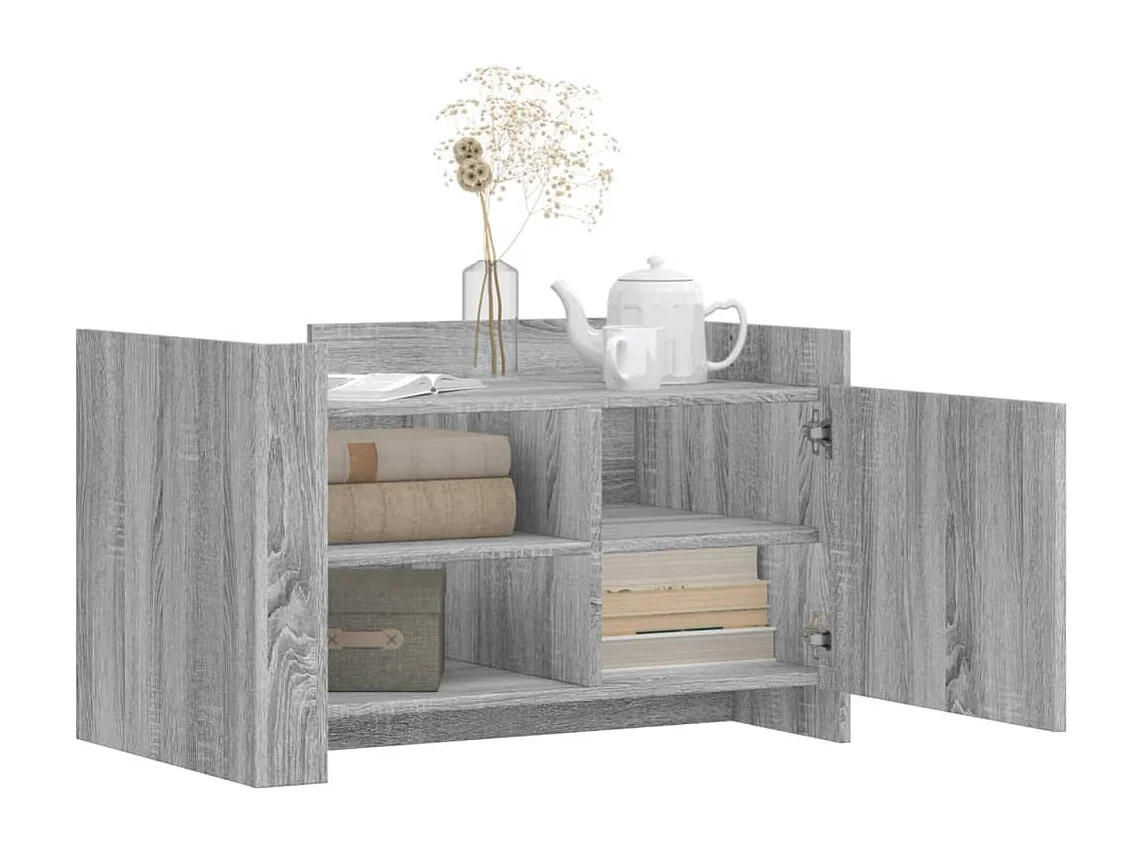 Tavolino Sonoma grigio 80x50x50 cm Legno ingegnerizzato