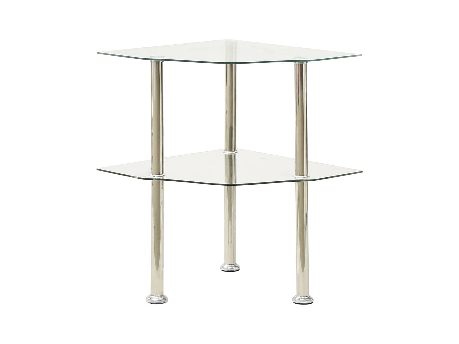 Table d'appoint 2 niveaux Transparent 38x38x50 cm Verre trempé