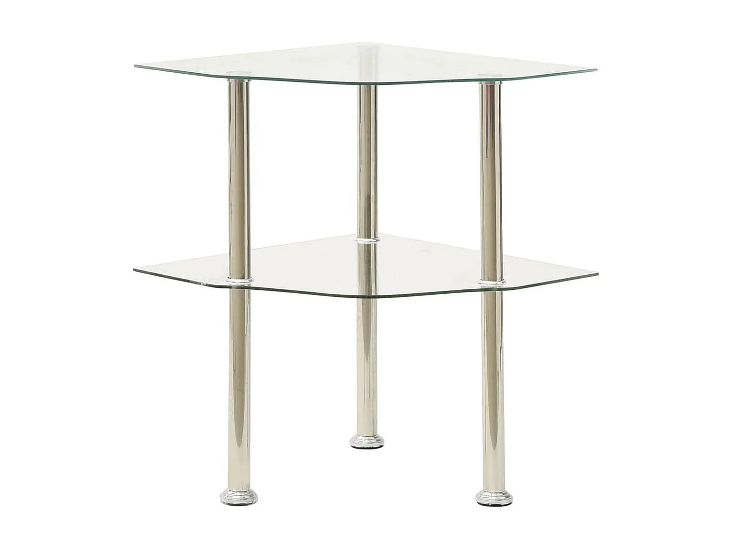 2-laags bijzettafel Transparant 38x38x50 cm Gehard glas