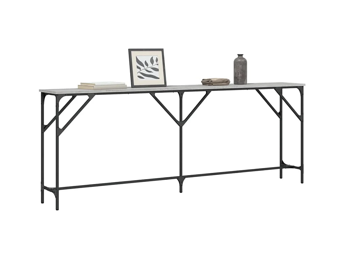 Consolle Sonoma grigio 200x29x75 cm in legno ingegnerizzato