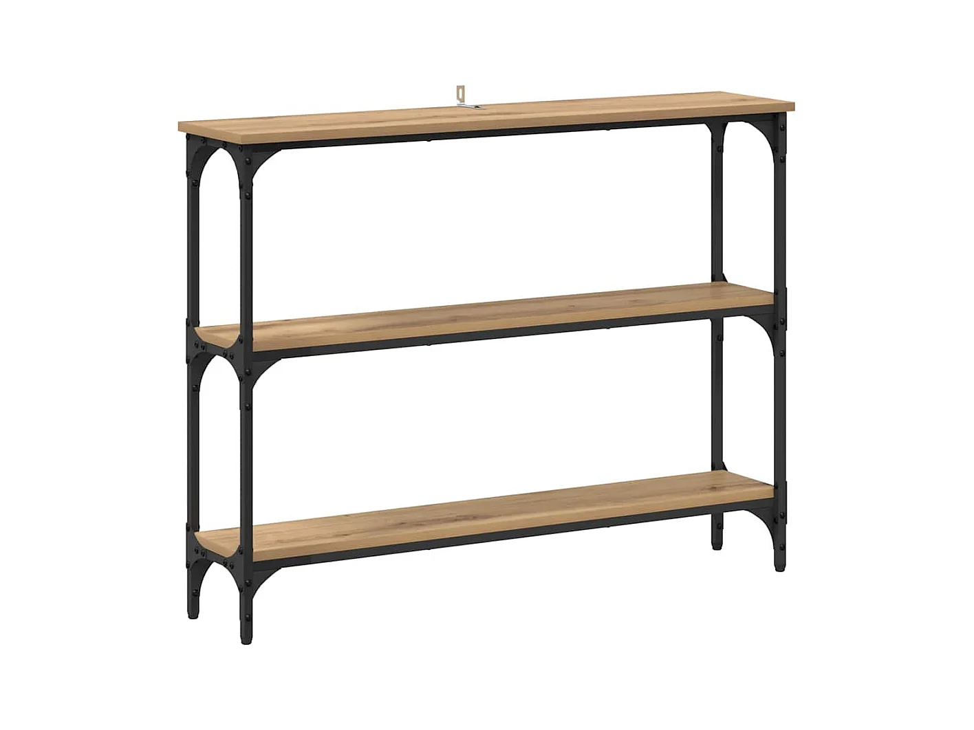 Table console avec étagère chêne artisanal 100 x 22.5 x 75 cm