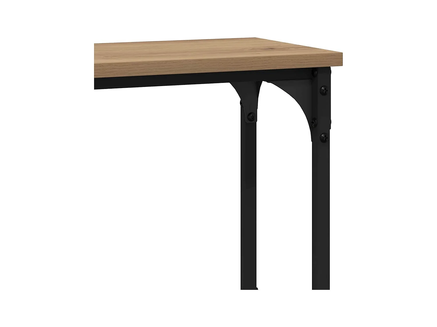 Table console avec étagère chêne artisanal 100 x 22.5 x 75 cm