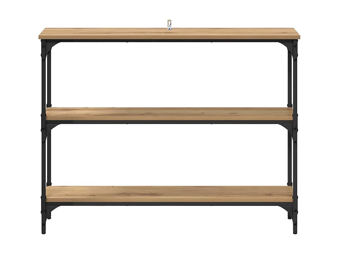 Table console avec étagère chêne artisanal 100 x 22.5 x 75 cm