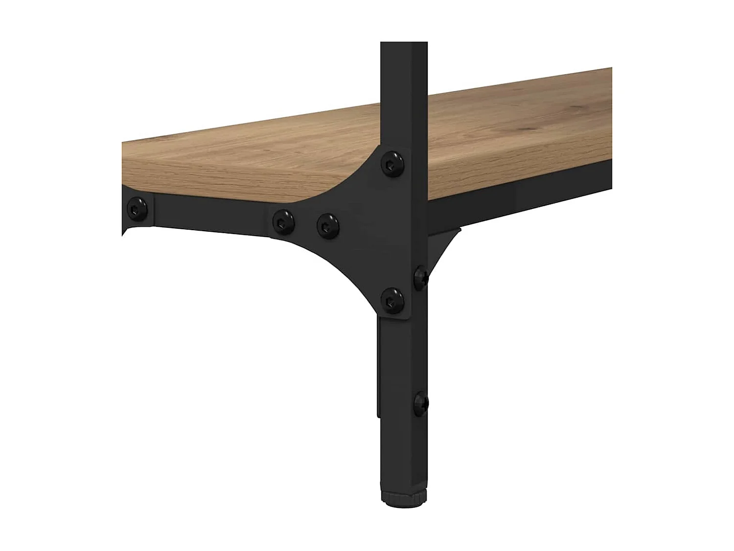 Table console avec étagère chêne artisanal 100 x 22.5 x 75 cm