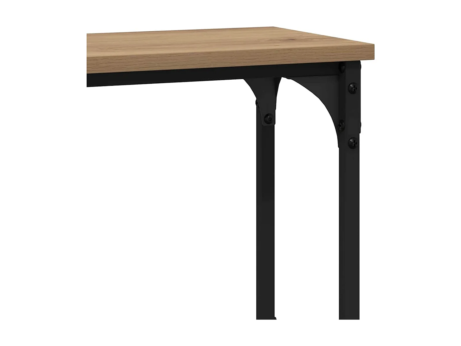 Table console avec étagère chêne artisanal 100 x 22.5 x 75 cm