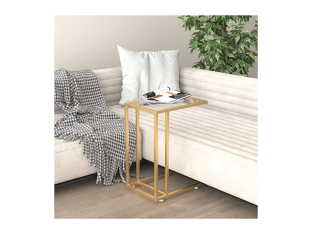 Table d'appoint ordinateur Transparent 50x35x65 cm Verre trempé