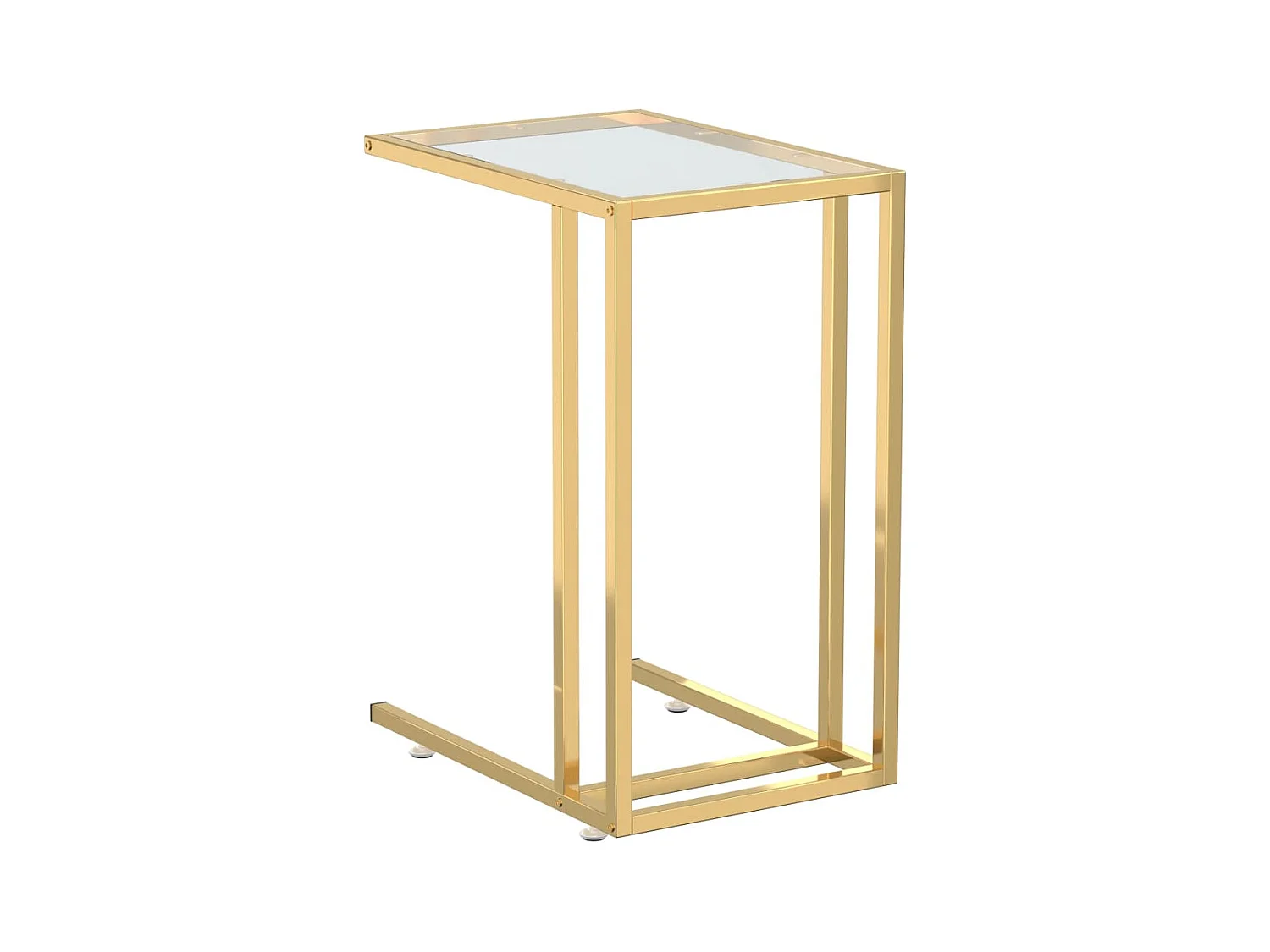 Table d'appoint ordinateur Transparent 50x35x65 cm Verre trempé