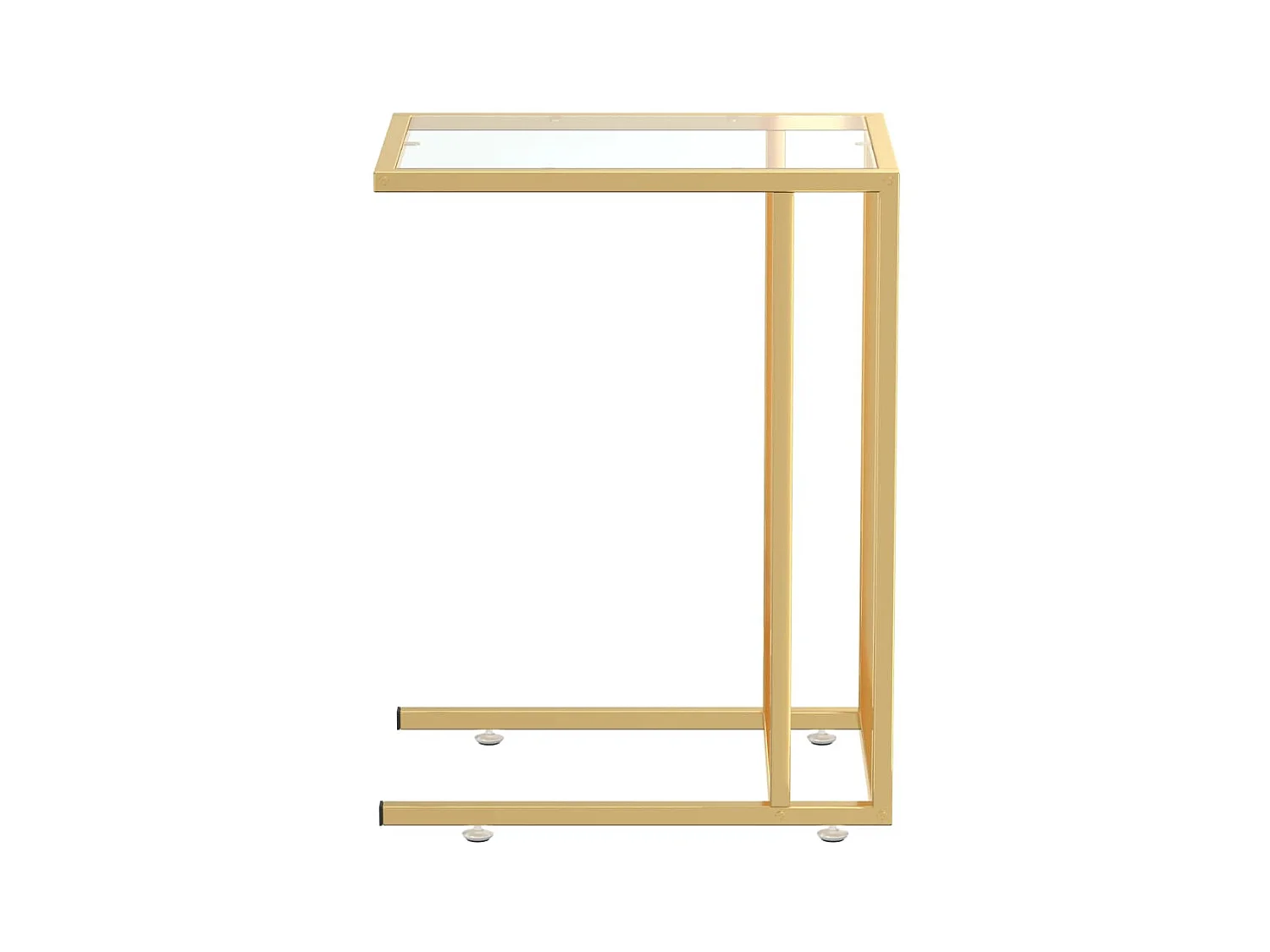 Computer bijzettafel Transparant 50x35x65 cm Gehard glas