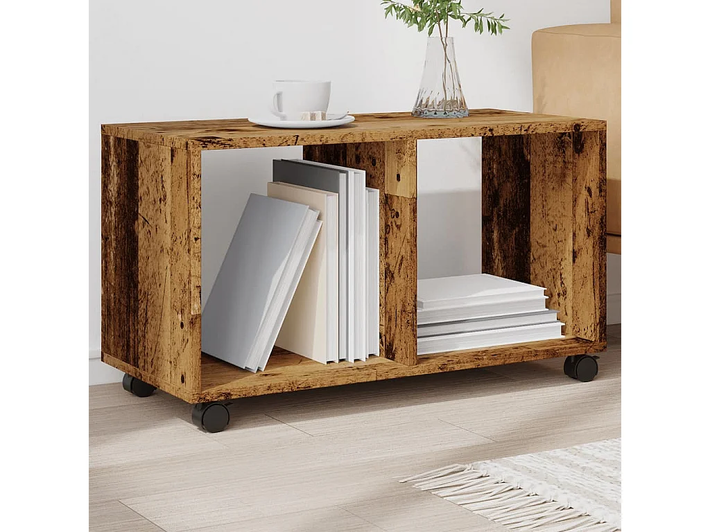 Armoire à roulettes vieux bois 72x33x42,5 cm bois d'ingénierie