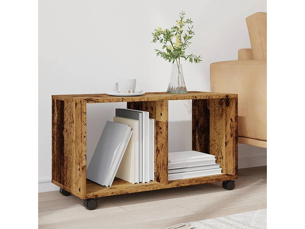 Armoire à roulettes vieux bois 72x33x42,5 cm bois d'ingénierie