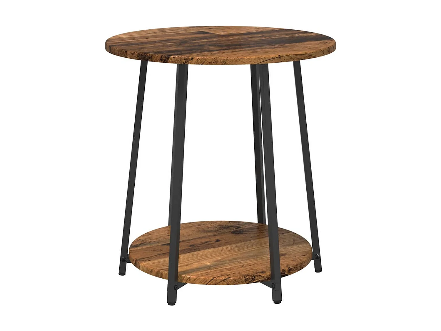 Set di tavolini laterali da 2 pezzi in legno anticato e nero