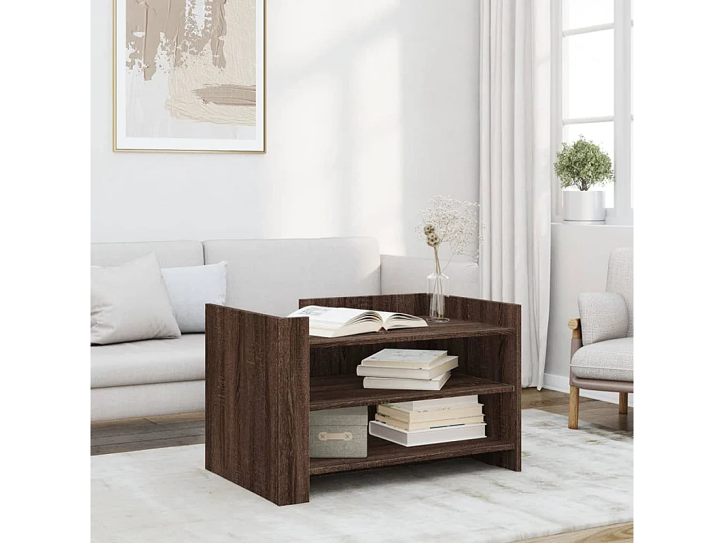 Table basse chêne marron 80x50x50 cm Bois d'ingénierie
