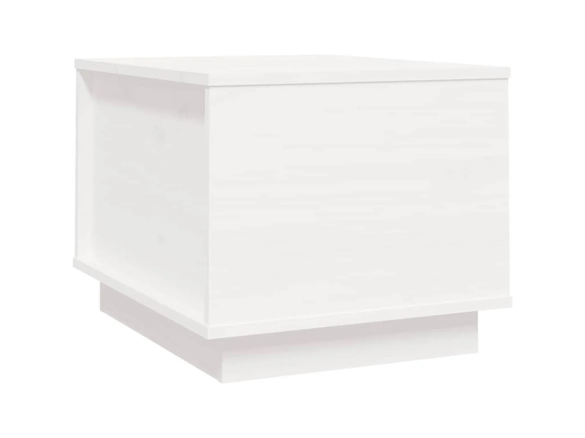 Table basse Blanc 40x50x35 cm Bois massif de pin