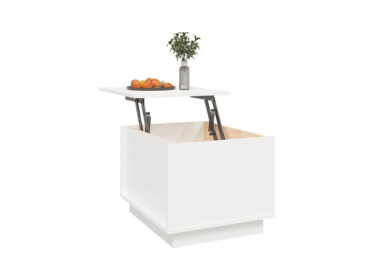 Table basse Blanc 40x50x35 cm Bois massif de pin