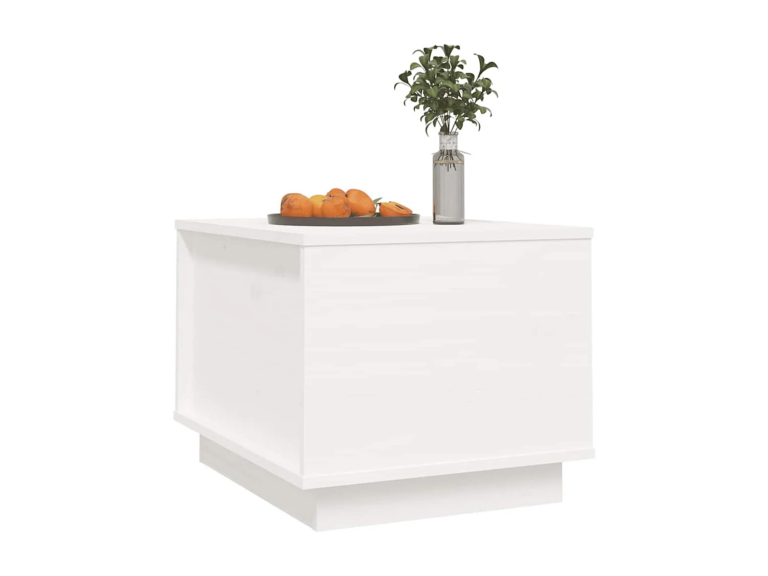 Table basse Blanc 40x50x35 cm Bois massif de pin