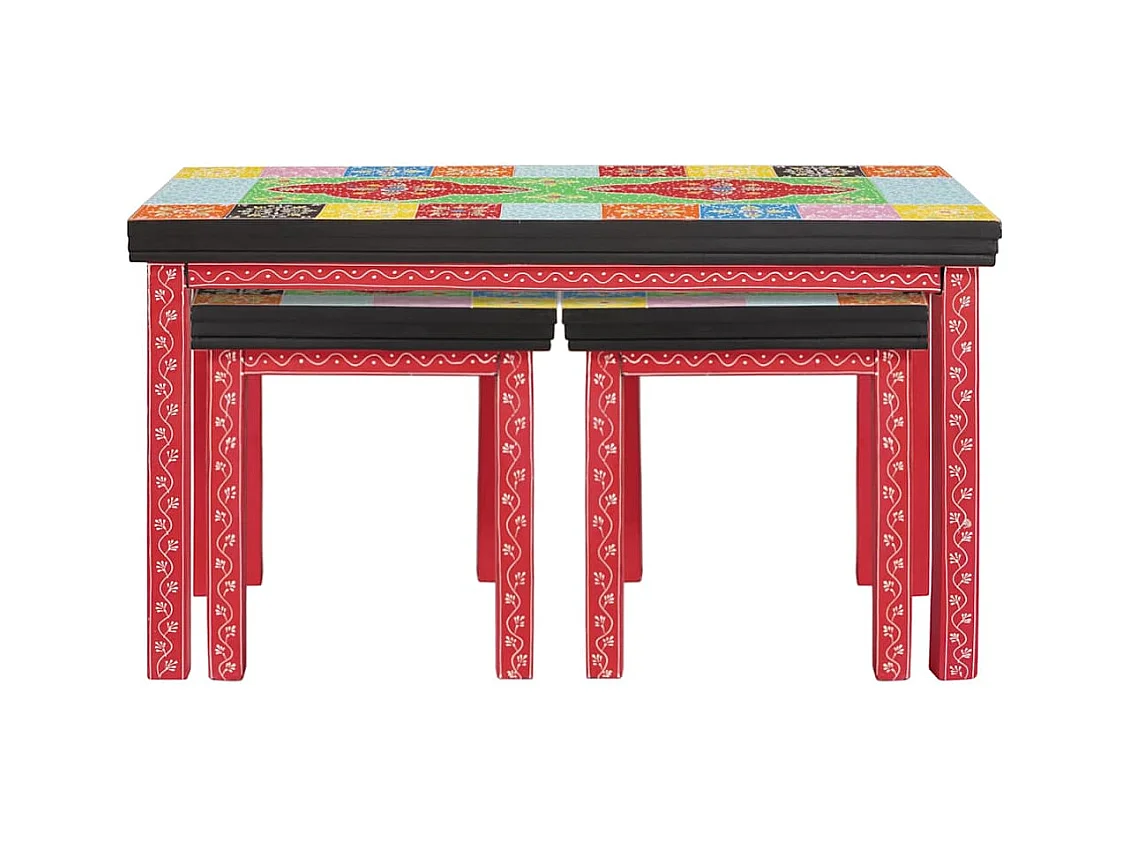 Table Gigogne Marron 38 x 38 x 41,5 cm Bois de manguier massif