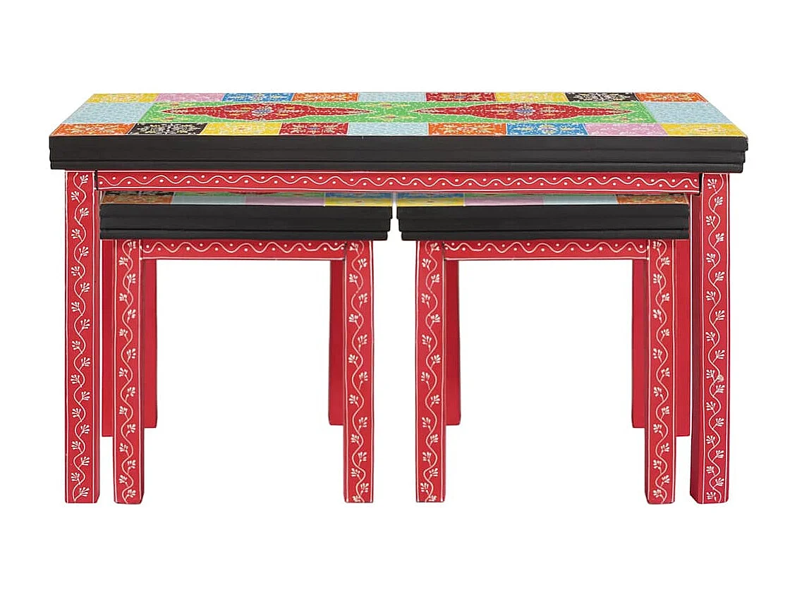 Table Gigogne Marron 38 x 38 x 41,5 cm Bois de manguier massif