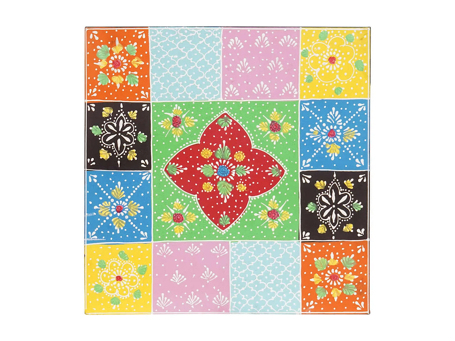 Tavolino impilabile marrone 38 x 38 x 41,5 cm in legno massello di mango