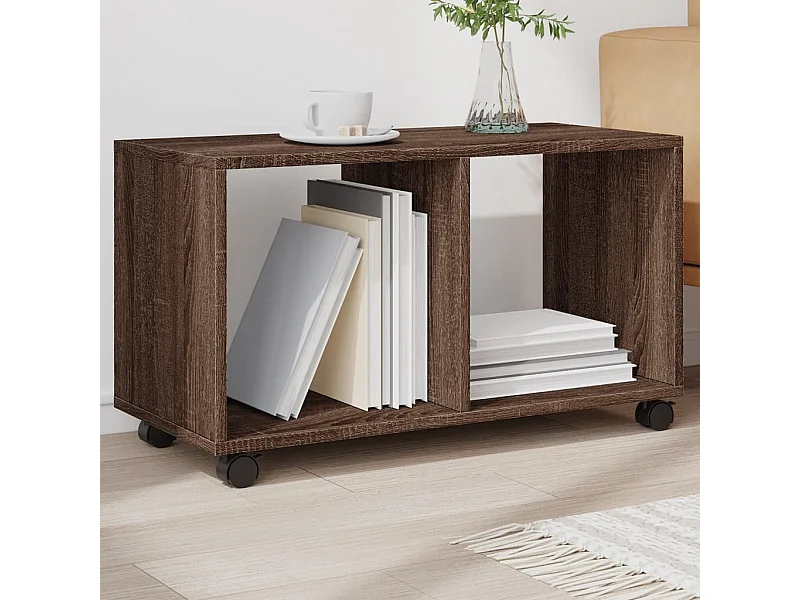 Armadio con ruote rovere marrone 72x33x42,5 cm legno ingegnerizzato