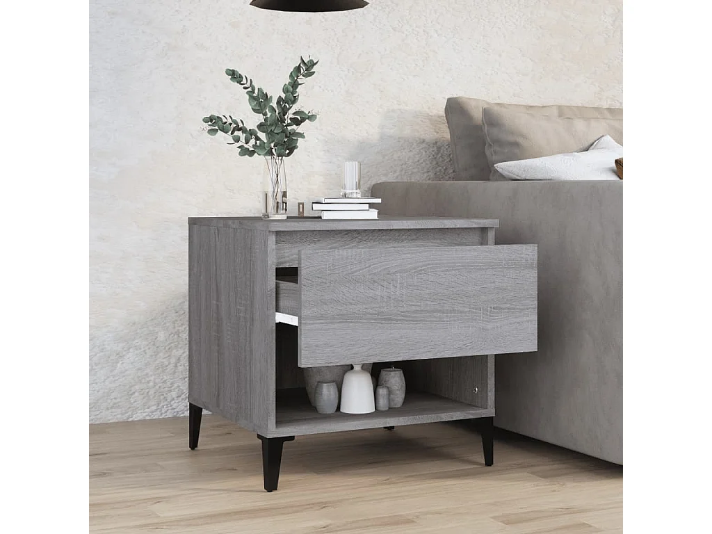 Mesa auxiliar Sonoma gris 50x46x50 cm Madera de ingeniería