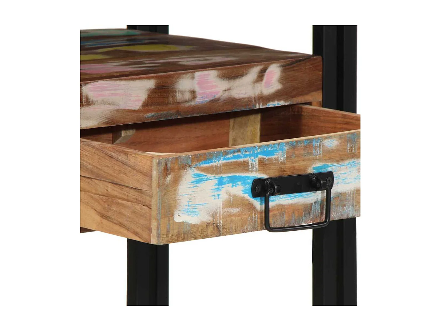 Table console 90 x 33 x 75 cm bois de récupération massif