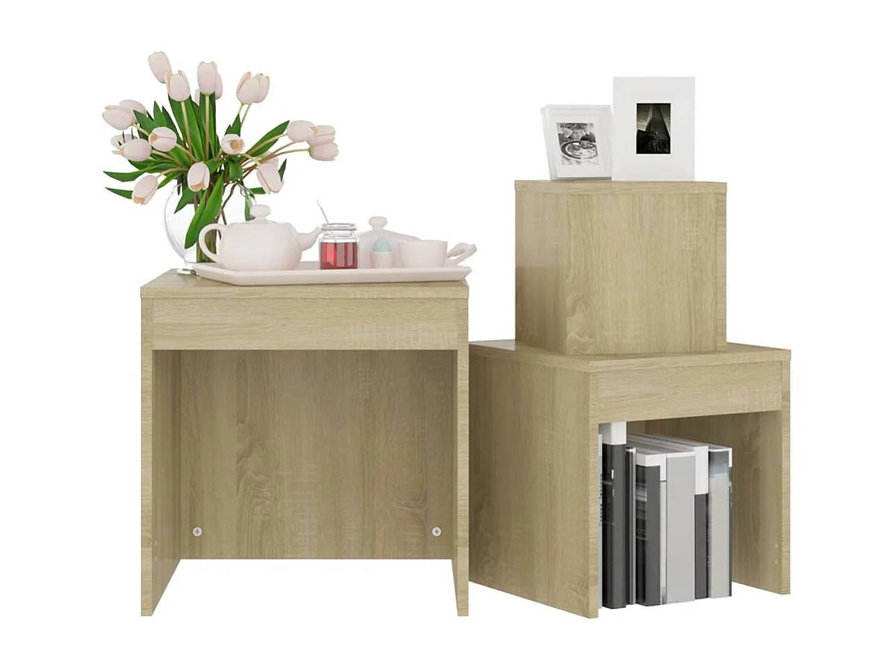 Tables gigognes 3 pcs Chêne sonoma Aggloméré