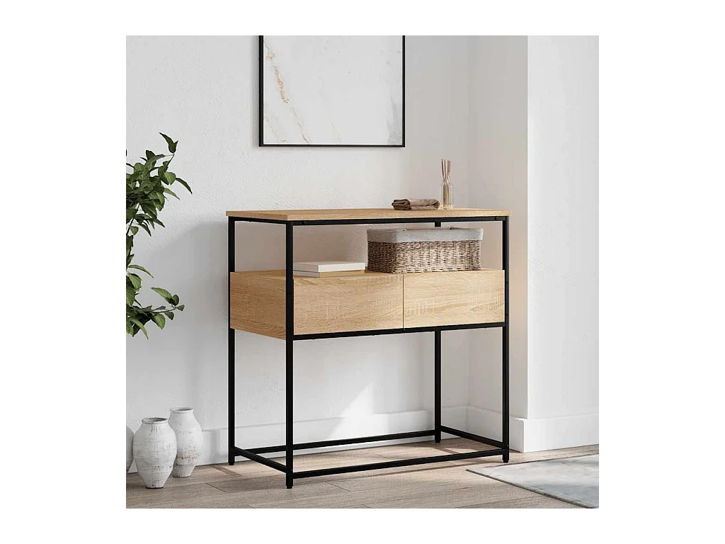 Table console chêne sonoma 75x40x75 cm bois d'ingénierie