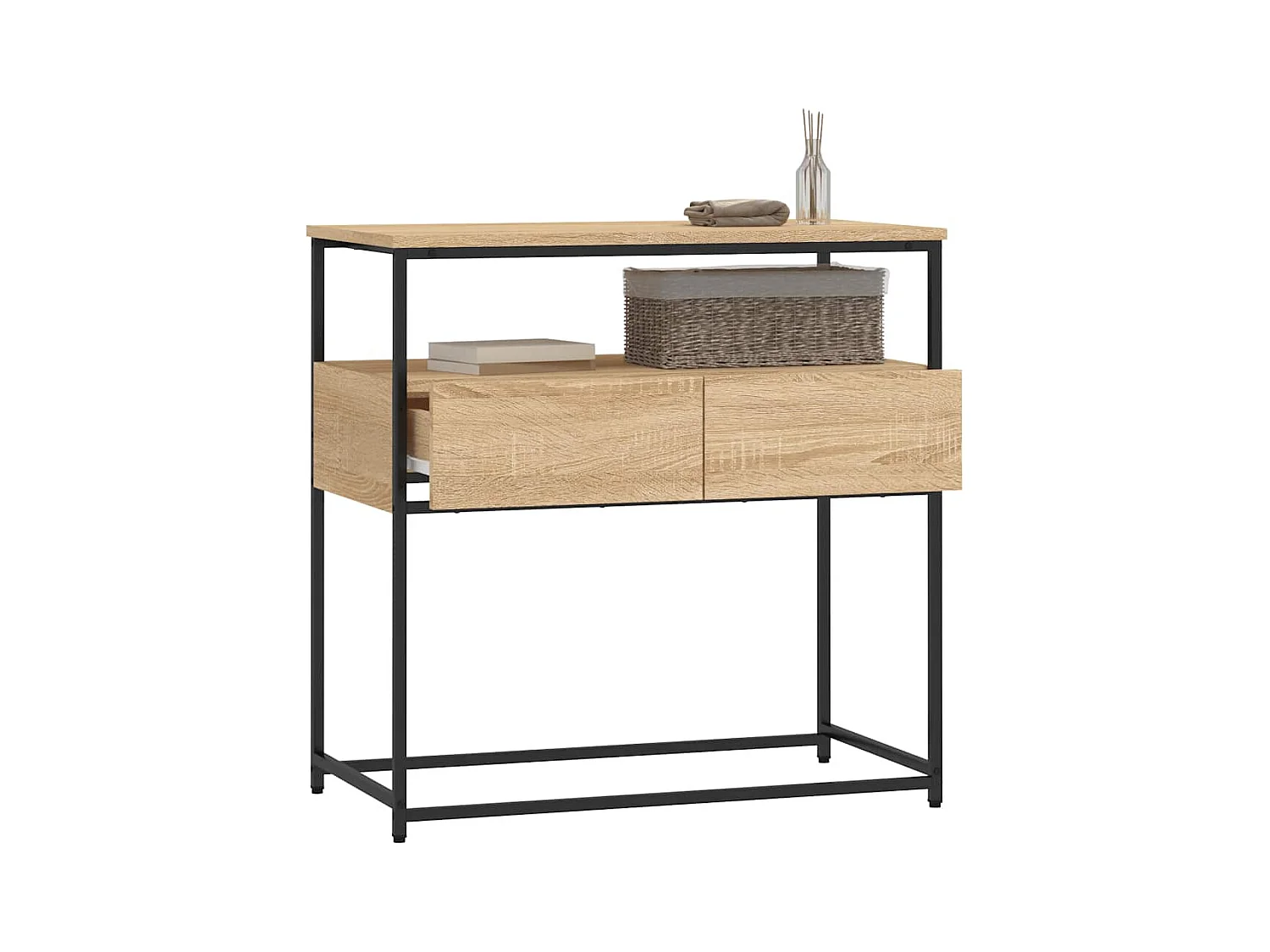 Table console chêne sonoma 75x40x75 cm bois d'ingénierie