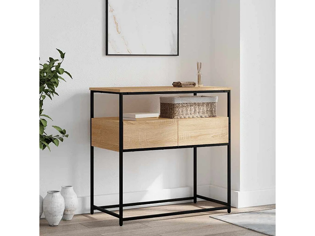 Sonoma eiken consoletafel 75x40x75 cm bewerkt hout