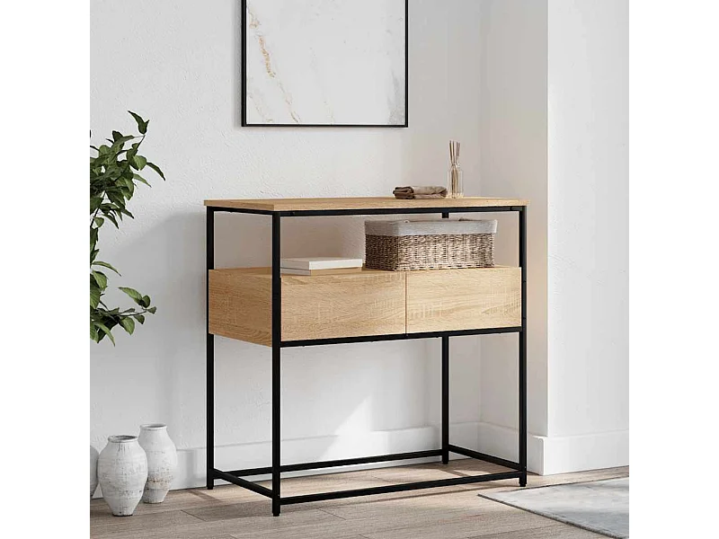 Sonoma eiken consoletafel 75x40x75 cm bewerkt hout