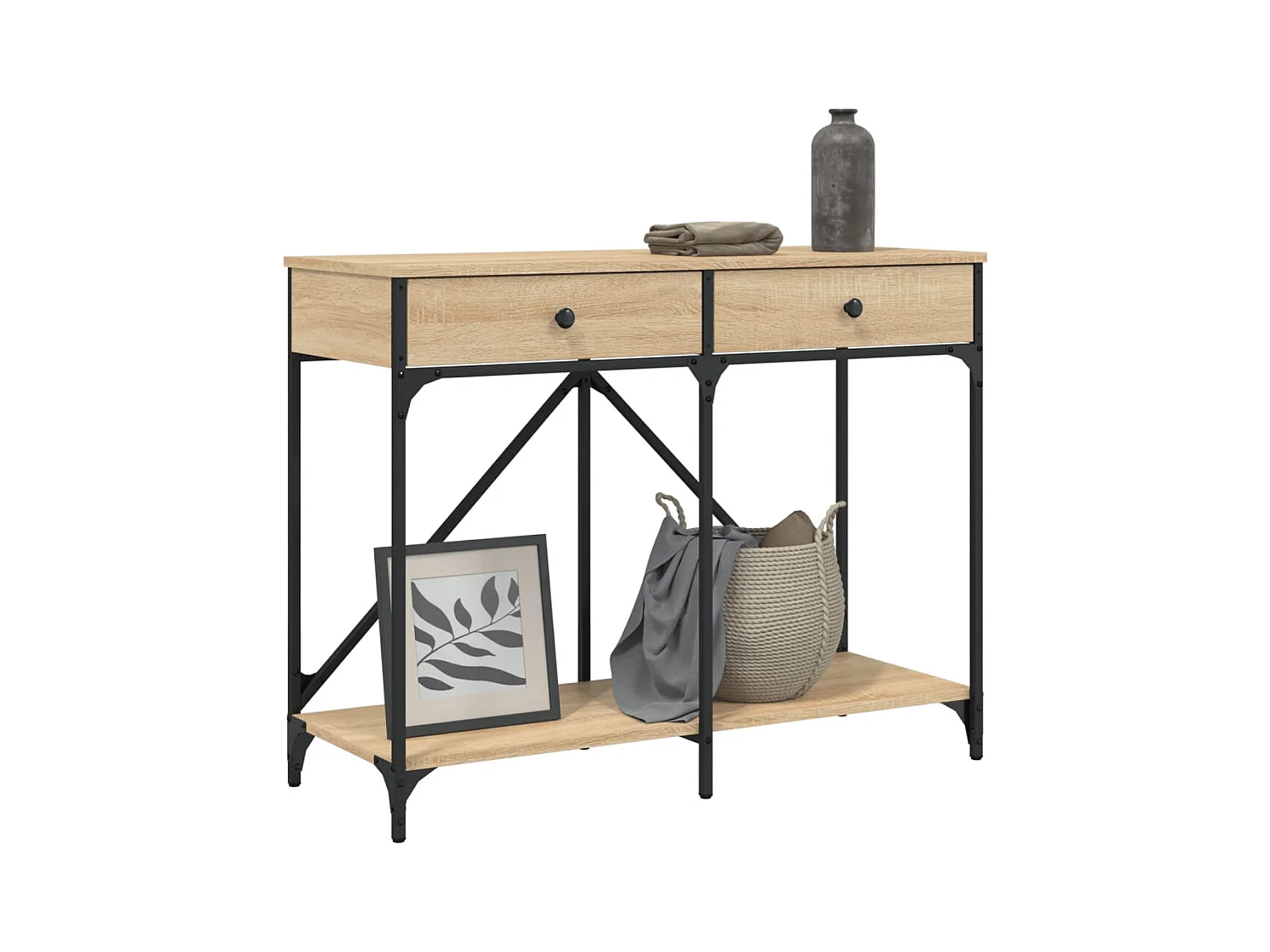 Mesa consola de roble Sonoma 100x39x78,5 cm madera de ingeniería