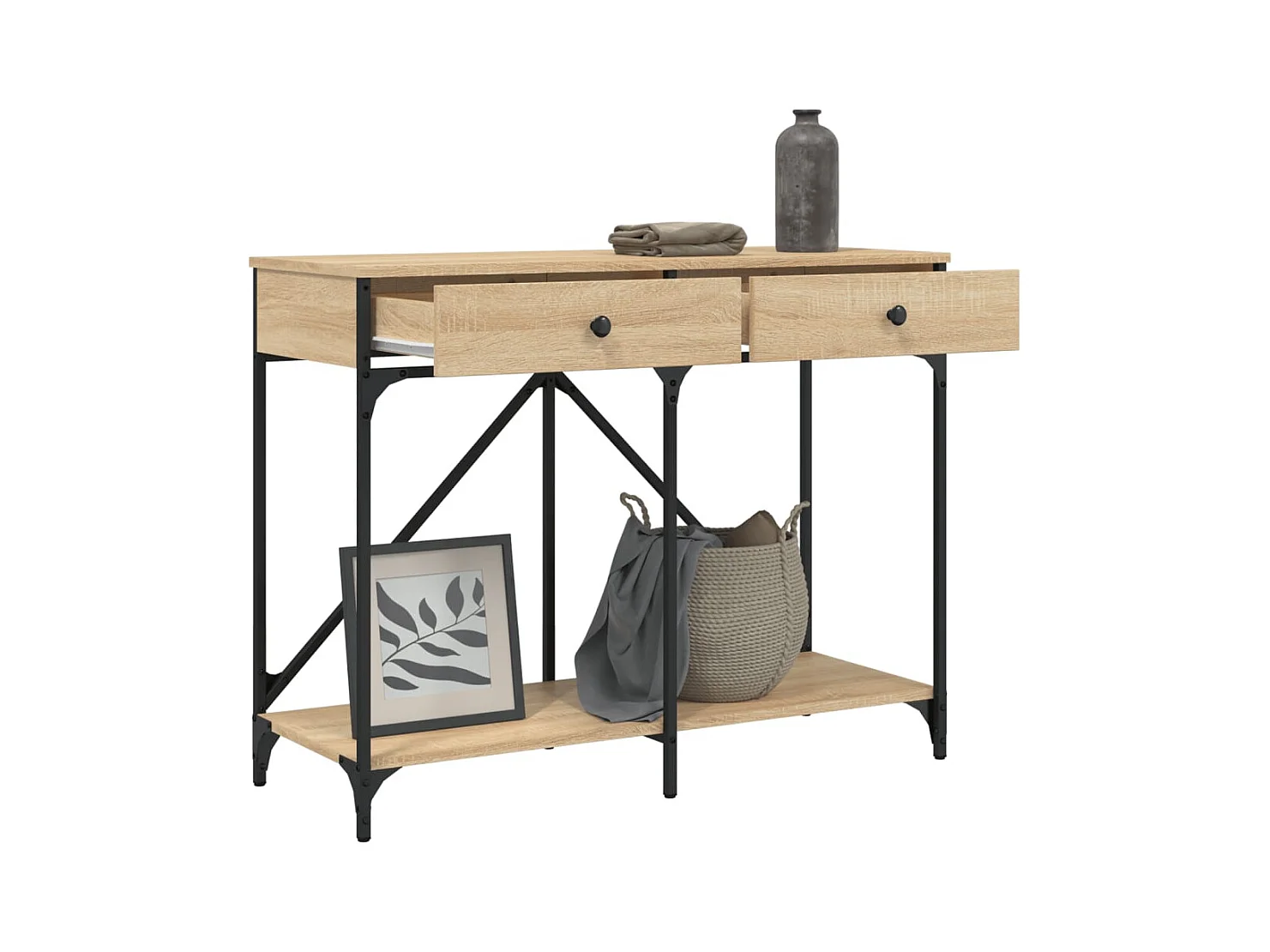 Mesa consola de roble Sonoma 100x39x78,5 cm madera de ingeniería