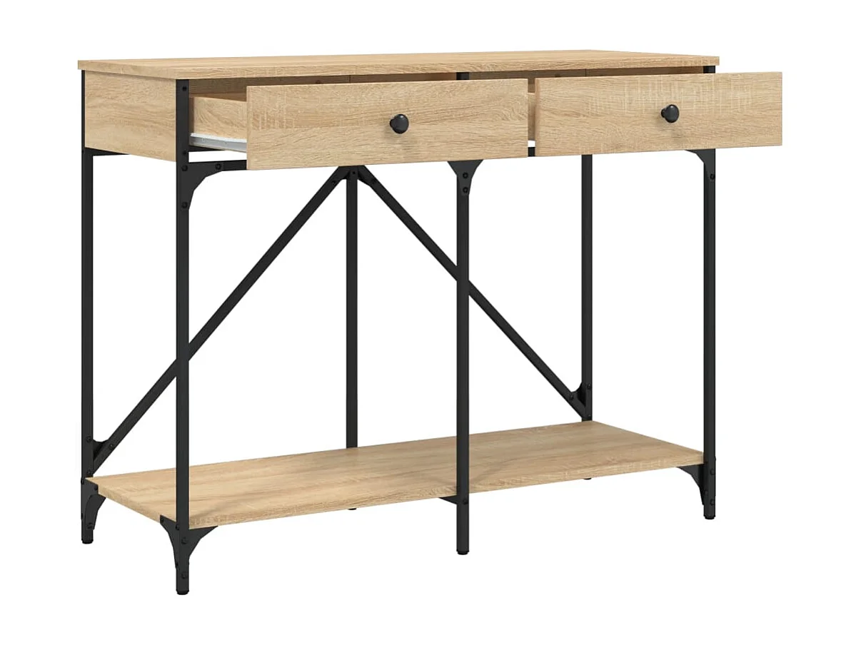 Table console chêne sonoma 100x39x78,5 cm bois d'ingénierie