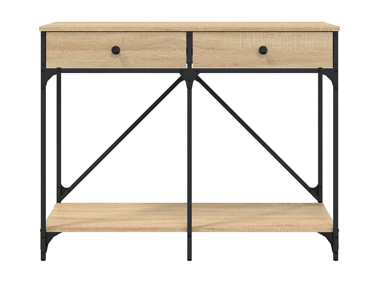Table console chêne sonoma 100x39x78,5 cm bois d'ingénierie