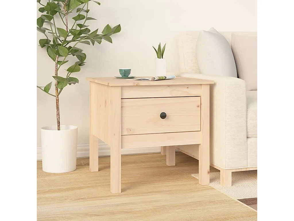 Mesa auxiliar 50x50x49 cm Madera maciza de pino