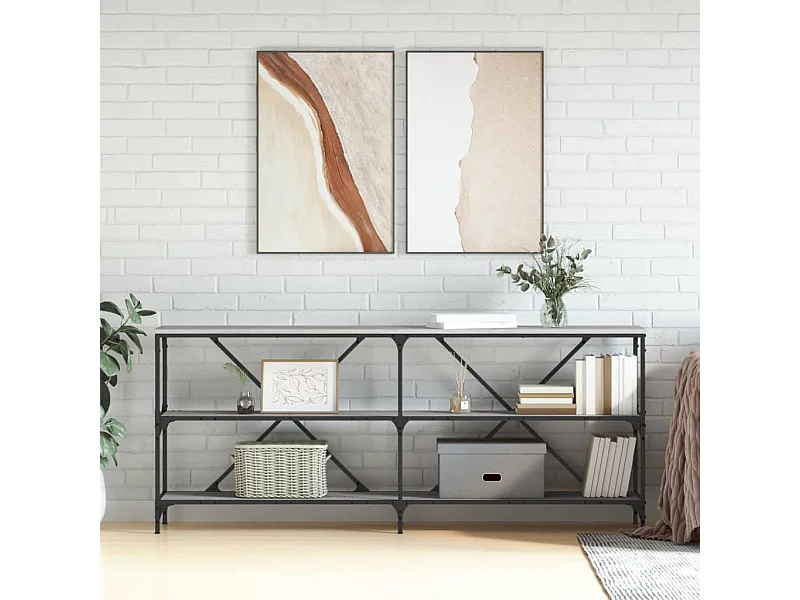 Consolle Sonoma grigio 180x30x75 cm in legno ingegnerizzato e ferro