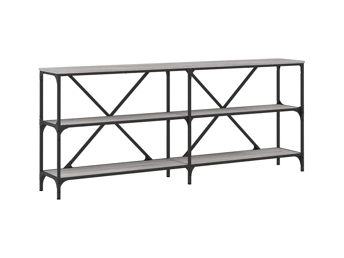 Table console sonoma gris 180x30x75 cm bois d'ingénierie et fer