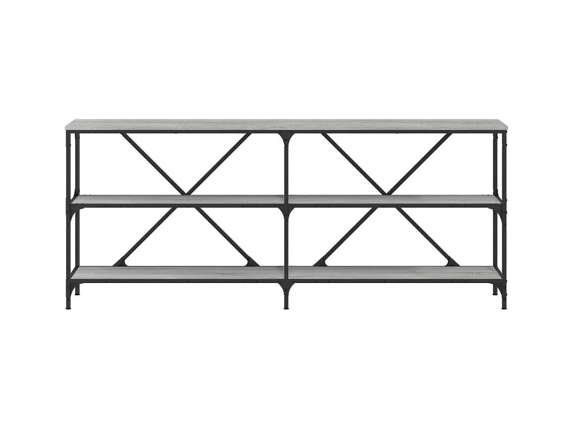 Table console sonoma gris 180x30x75 cm bois d'ingénierie et fer