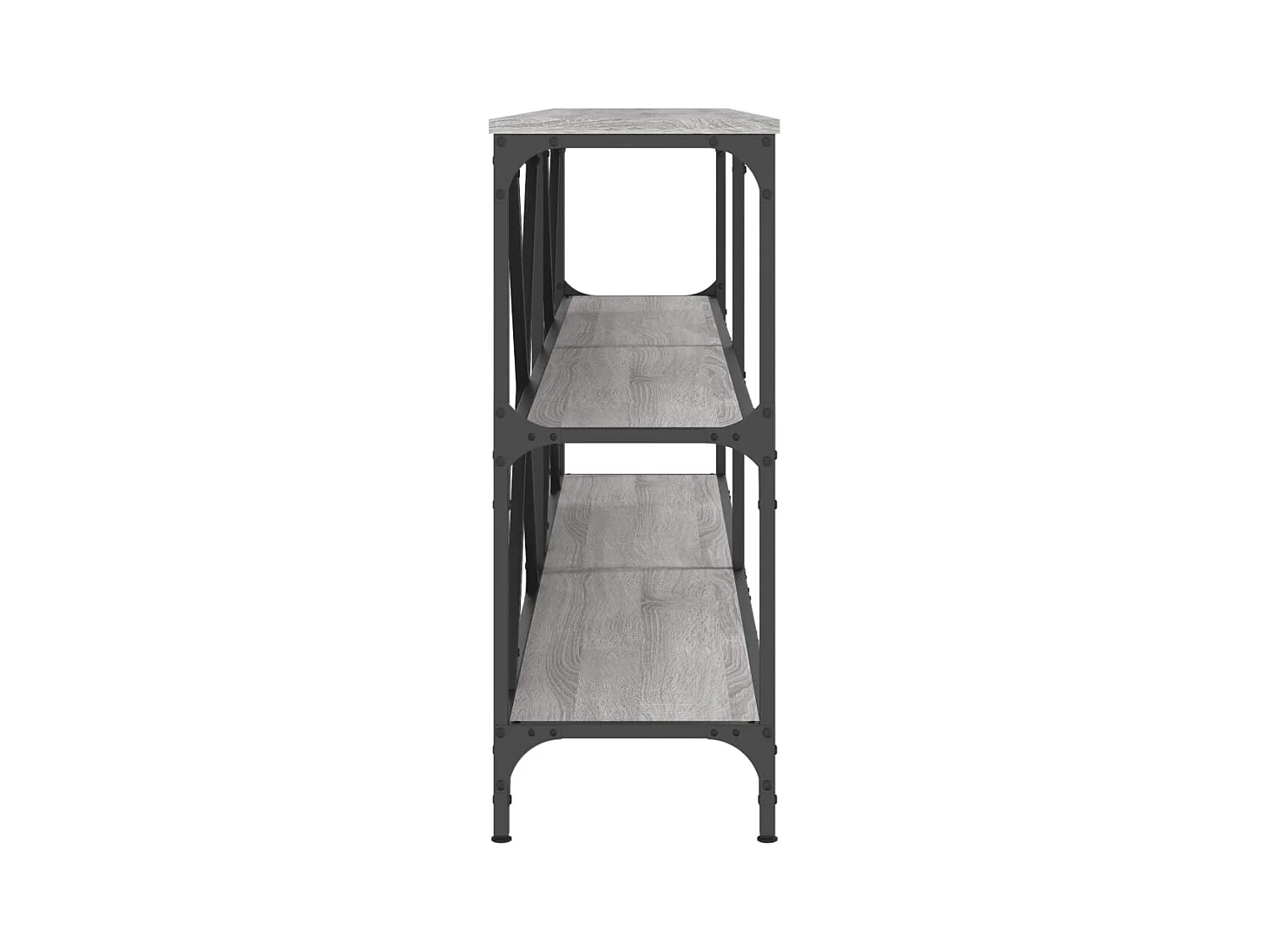 Table console sonoma gris 180x30x75 cm bois d'ingénierie et fer