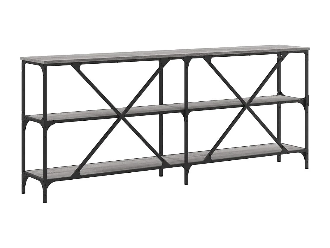 Table console sonoma gris 180x30x75 cm bois d'ingénierie et fer