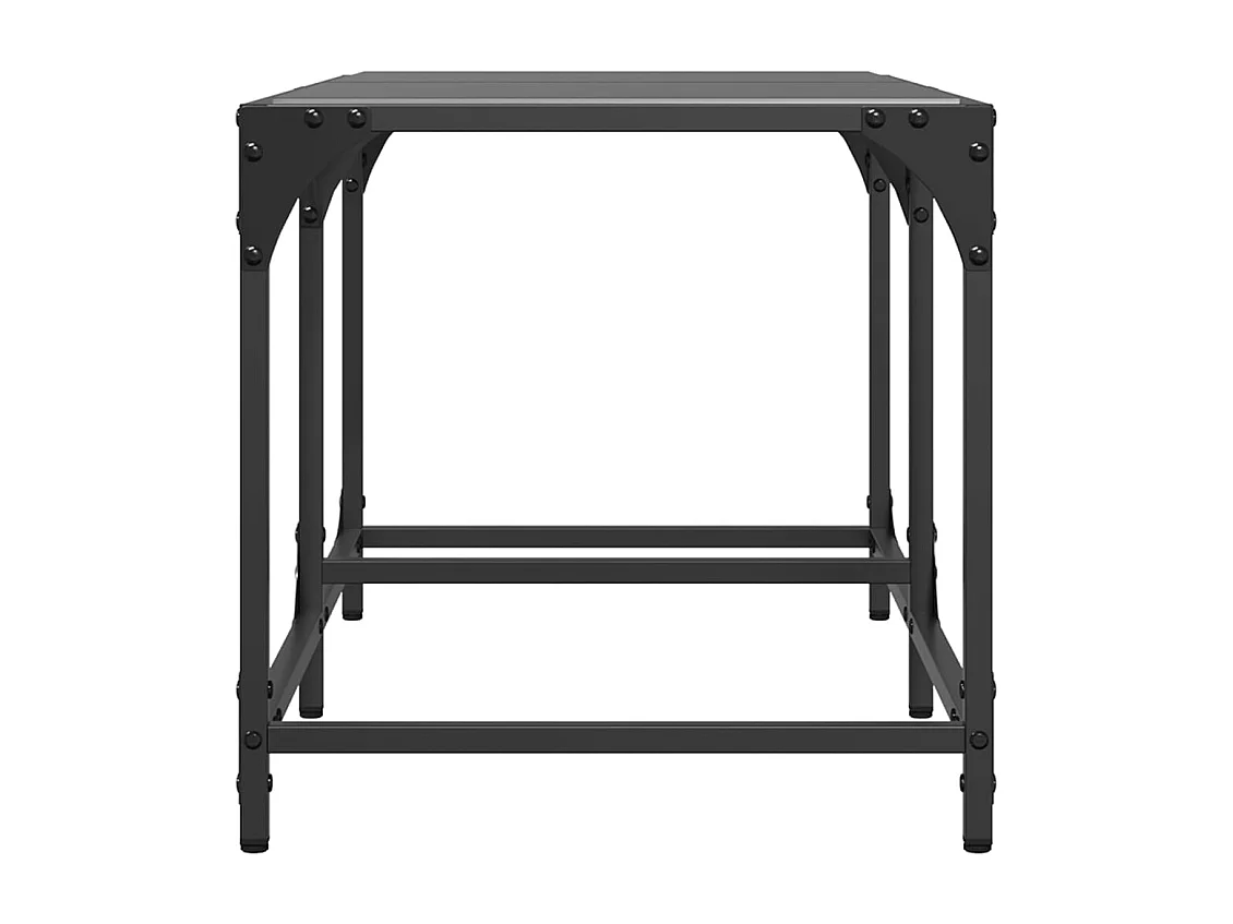 Salontafel met zwart glazen blad 78,5x40x40 cm staal