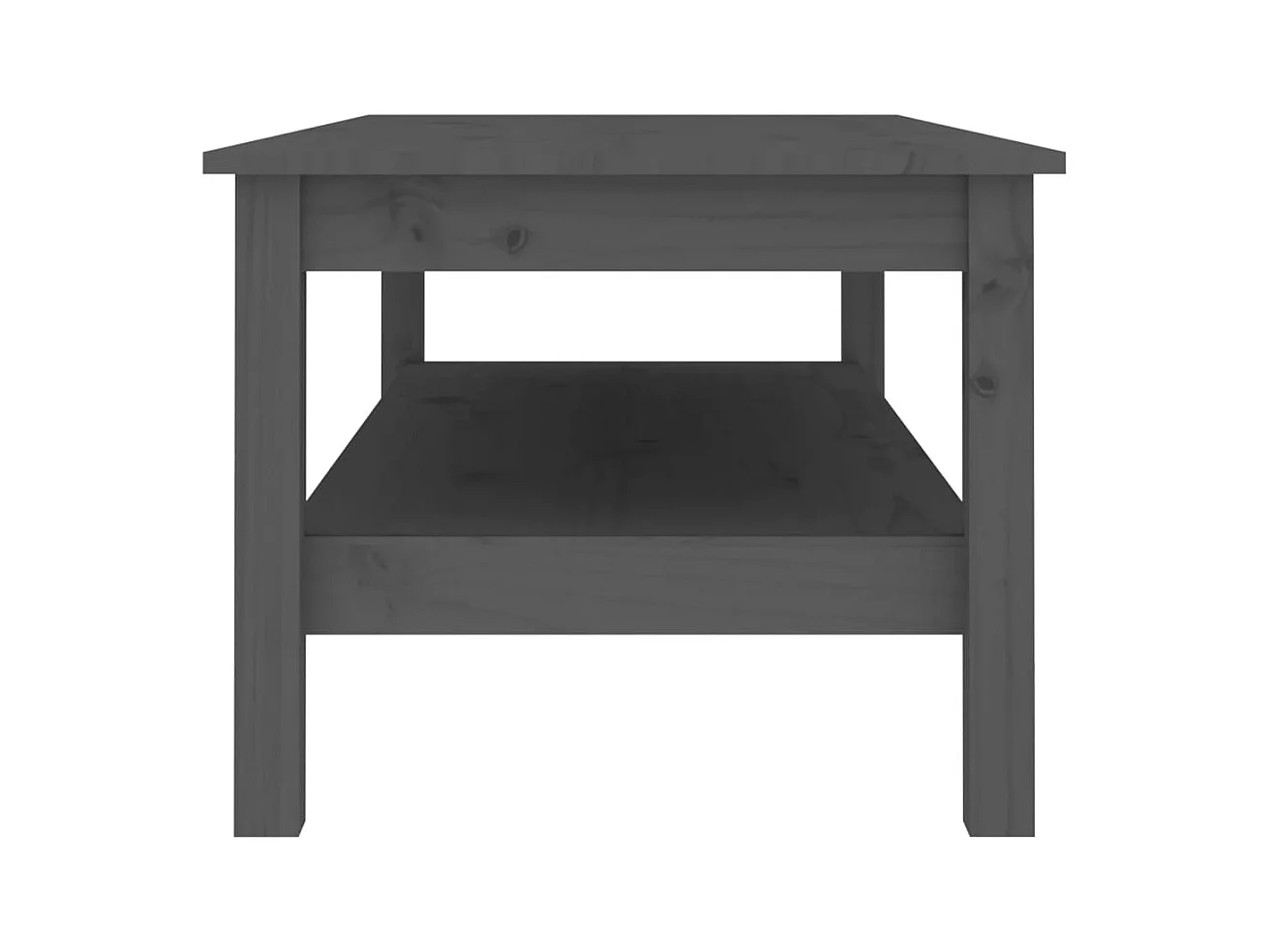Table basse Gris 110x50x40 cm Bois massif de pin